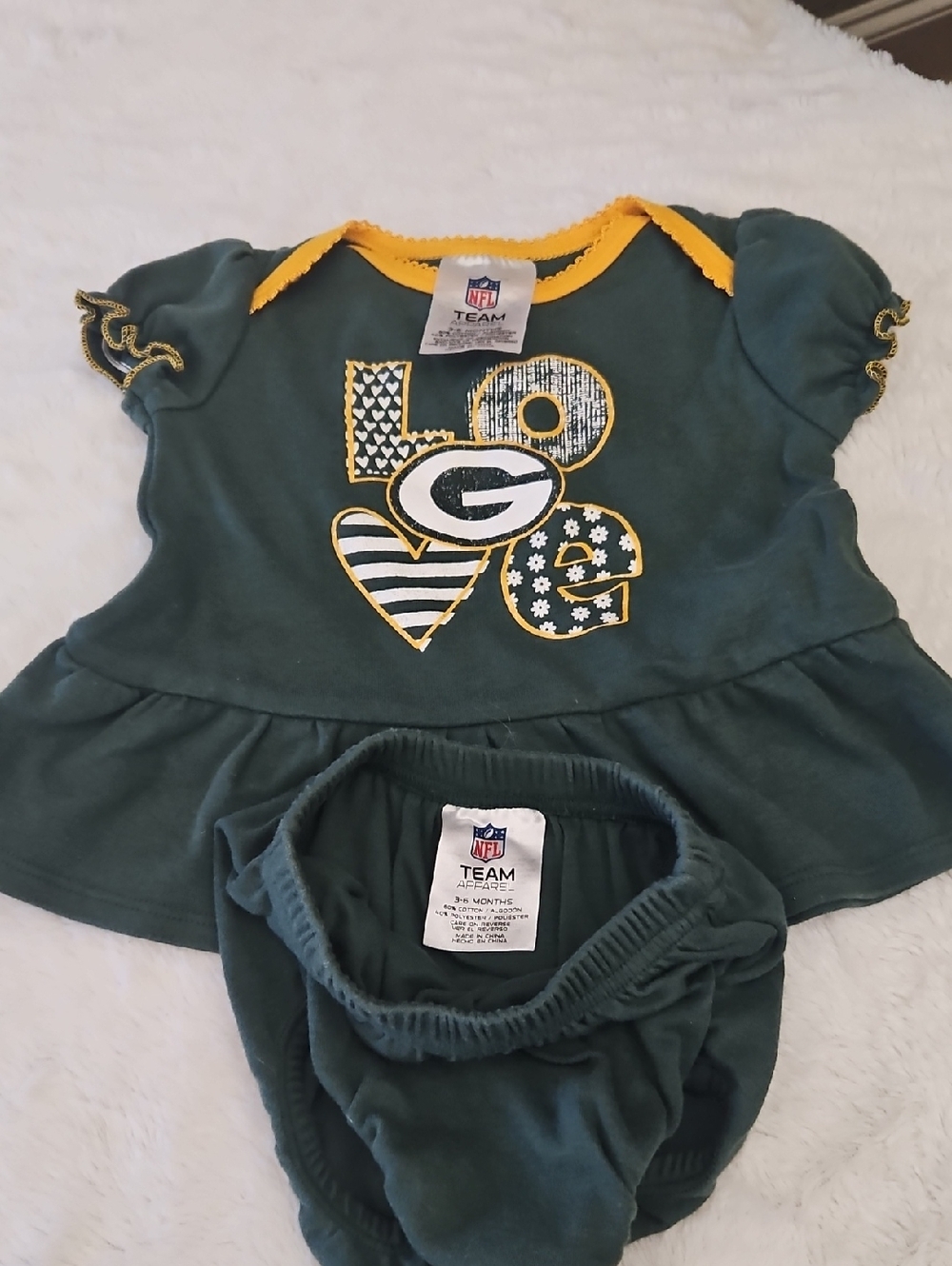 NFL Green Bay Packers Dark Green and Yellow Kids Matching Set